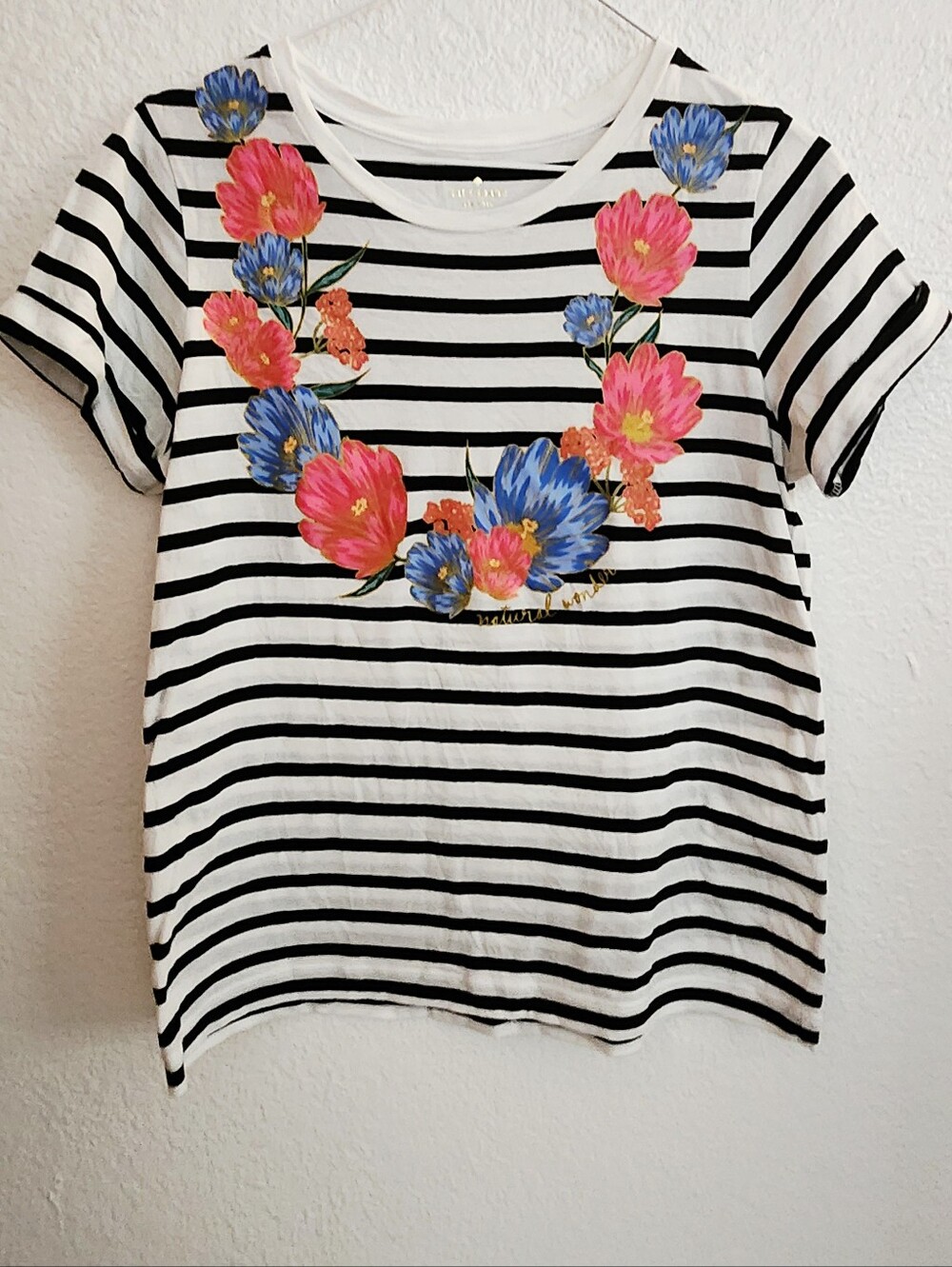 Kate Spade Floral Stripped Tee. Size S
